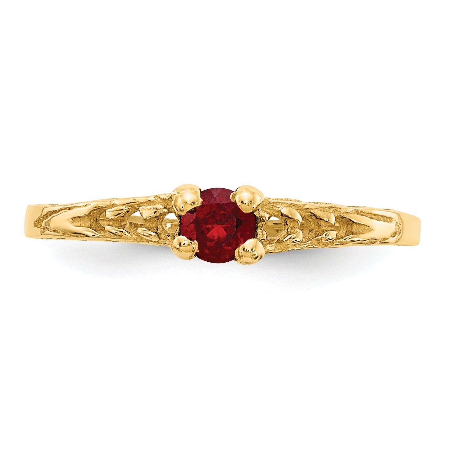 14k Madi K 3mm Garnet Birthstone Baby Ring