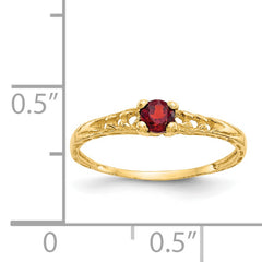 14k Madi K 3mm Garnet Birthstone Baby Ring