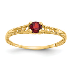 14k Madi K 3mm Garnet Birthstone Baby Ring