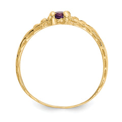 14k Madi K 3mm Amethyst Birthstone Baby Ring