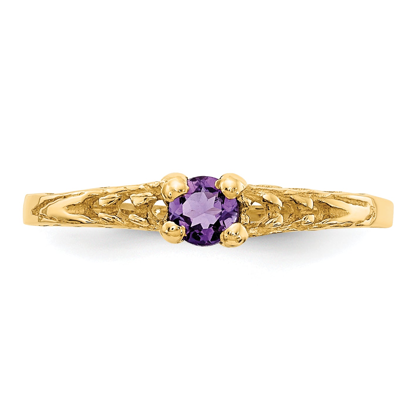 14k Madi K 3mm Amethyst Birthstone Baby Ring