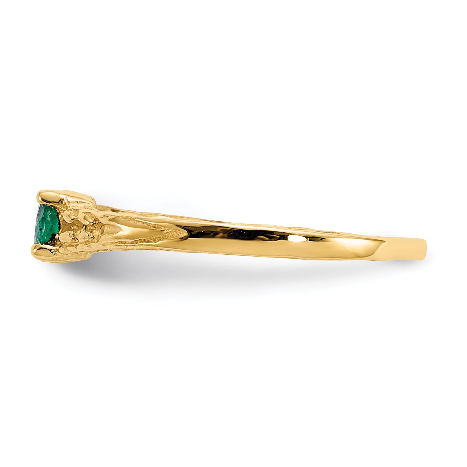 14k Madi K 3mm Emerald Birthstone Baby Ring