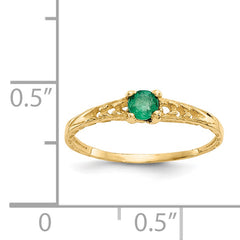 14k Madi K 3mm Emerald Birthstone Baby Ring