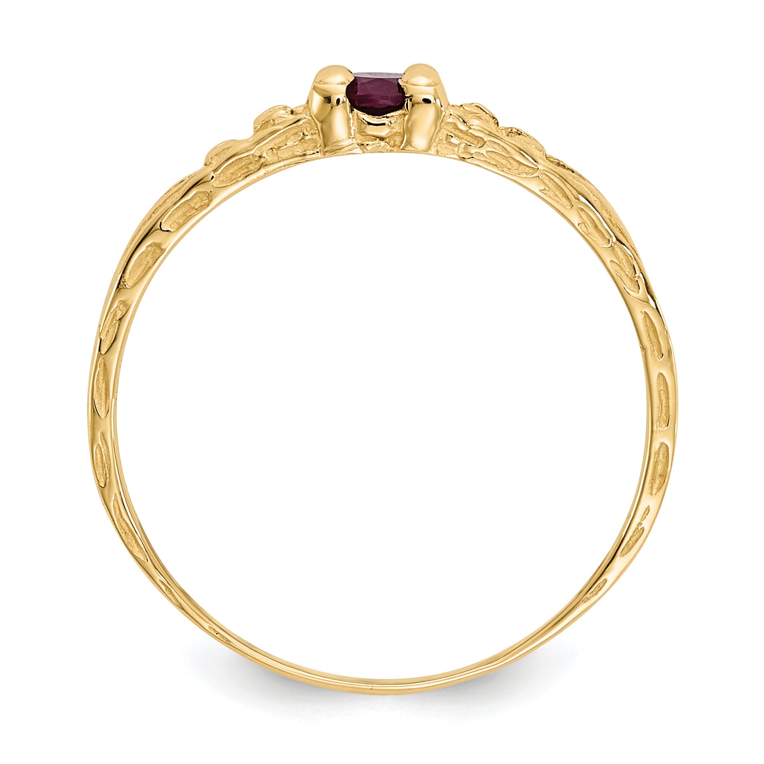 14k Madi K 3mm Ruby Birthstone Baby Ring