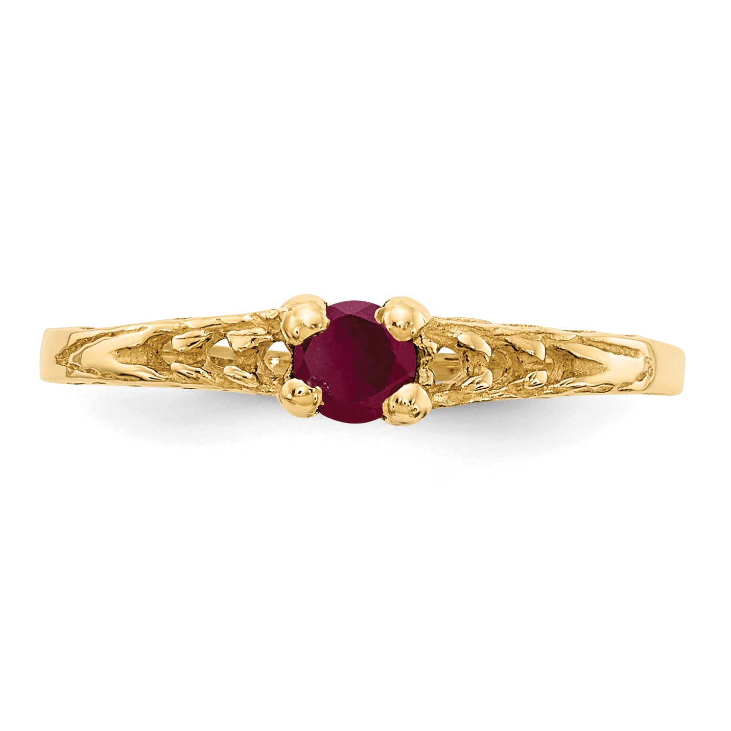 14k Madi K 3mm Ruby Birthstone Baby Ring