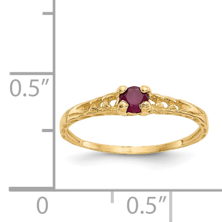 14k Madi K 3mm Ruby Birthstone Baby Ring