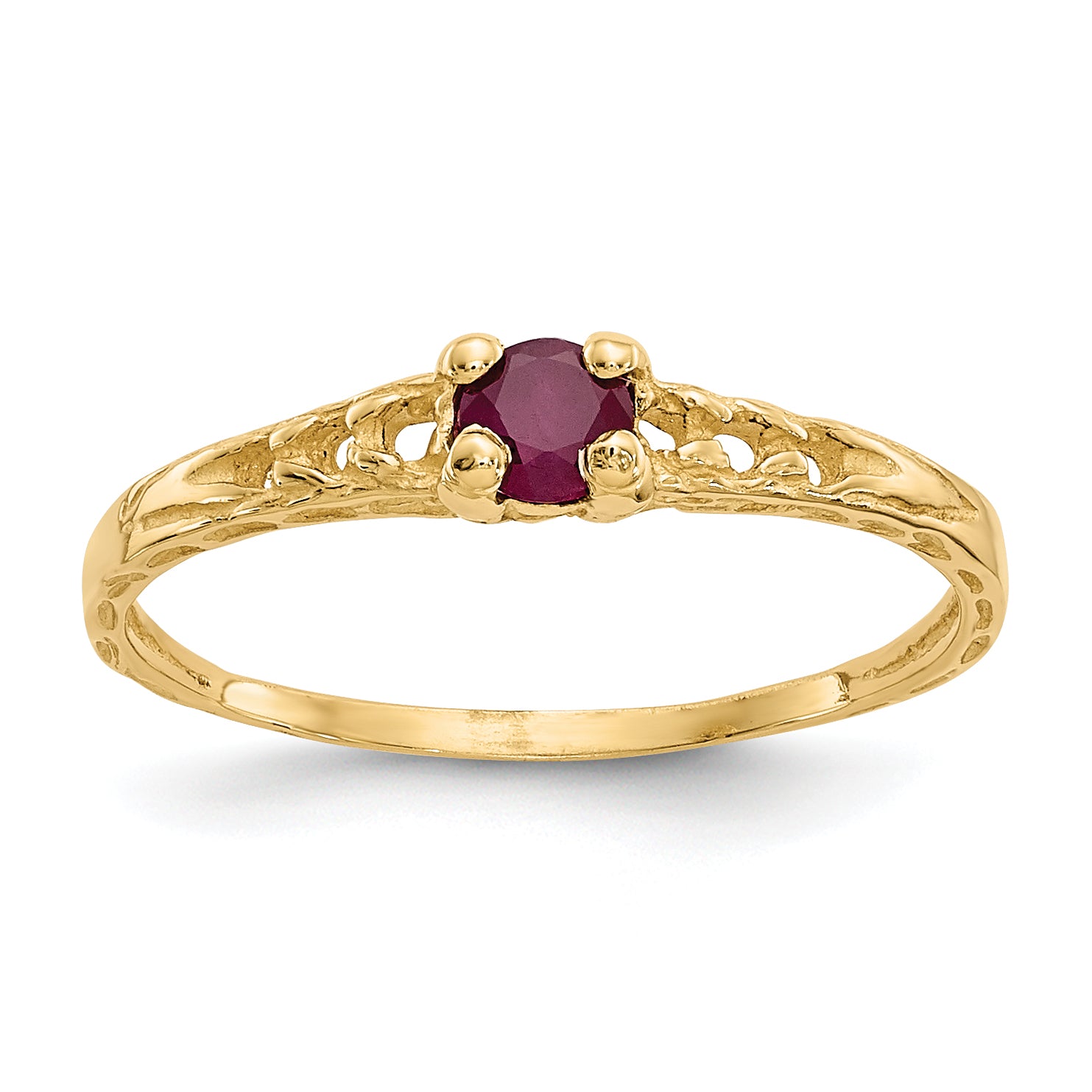 14k Madi K 3mm Ruby Birthstone Baby Ring