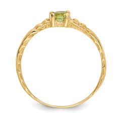 14k Madi K 3mm Peridot Birthstone Baby Ring