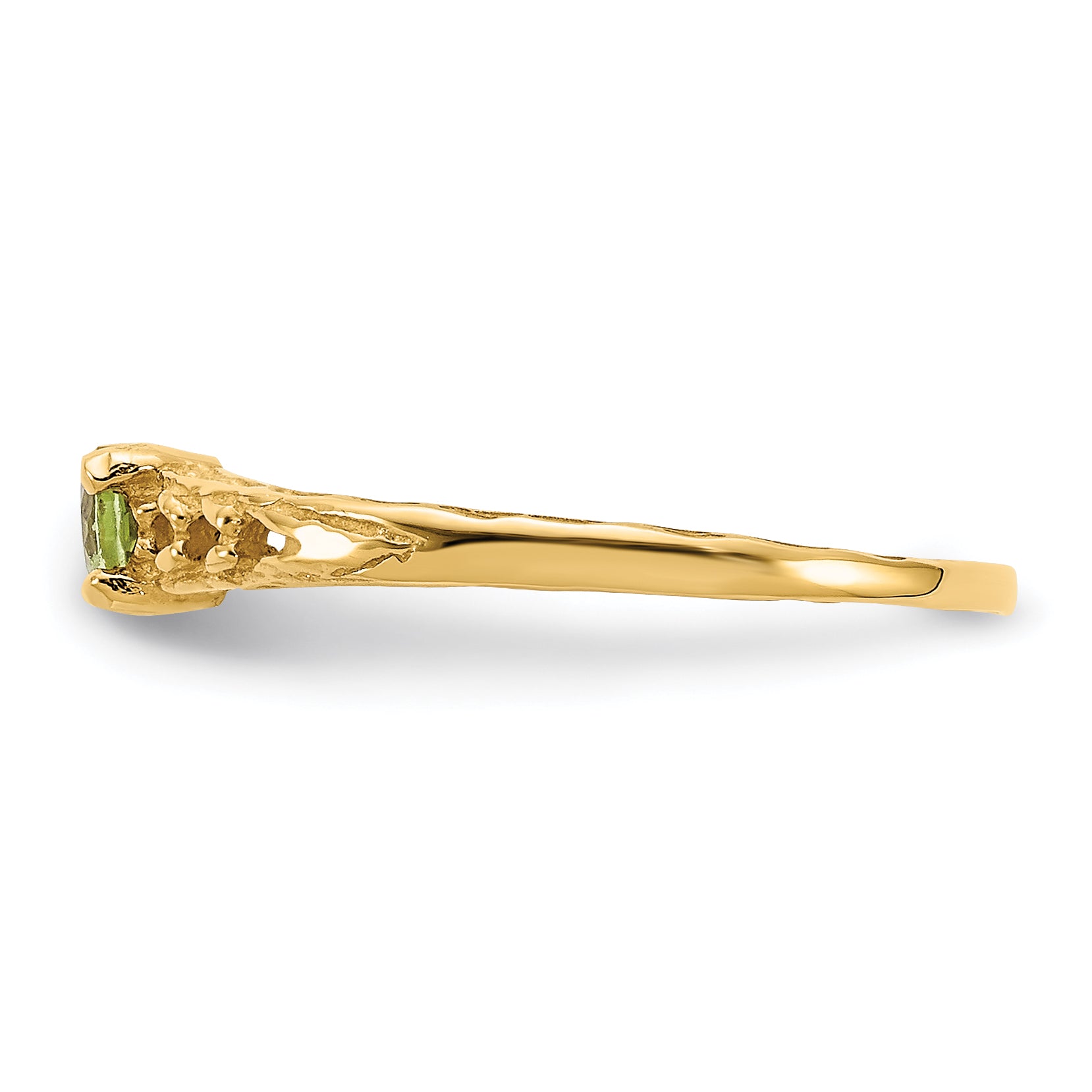 14k Madi K 3mm Peridot Birthstone Baby Ring