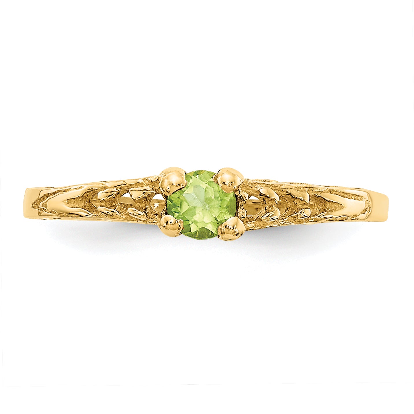 14k Madi K 3mm Peridot Birthstone Baby Ring