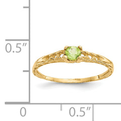 14k Madi K 3mm Peridot Birthstone Baby Ring