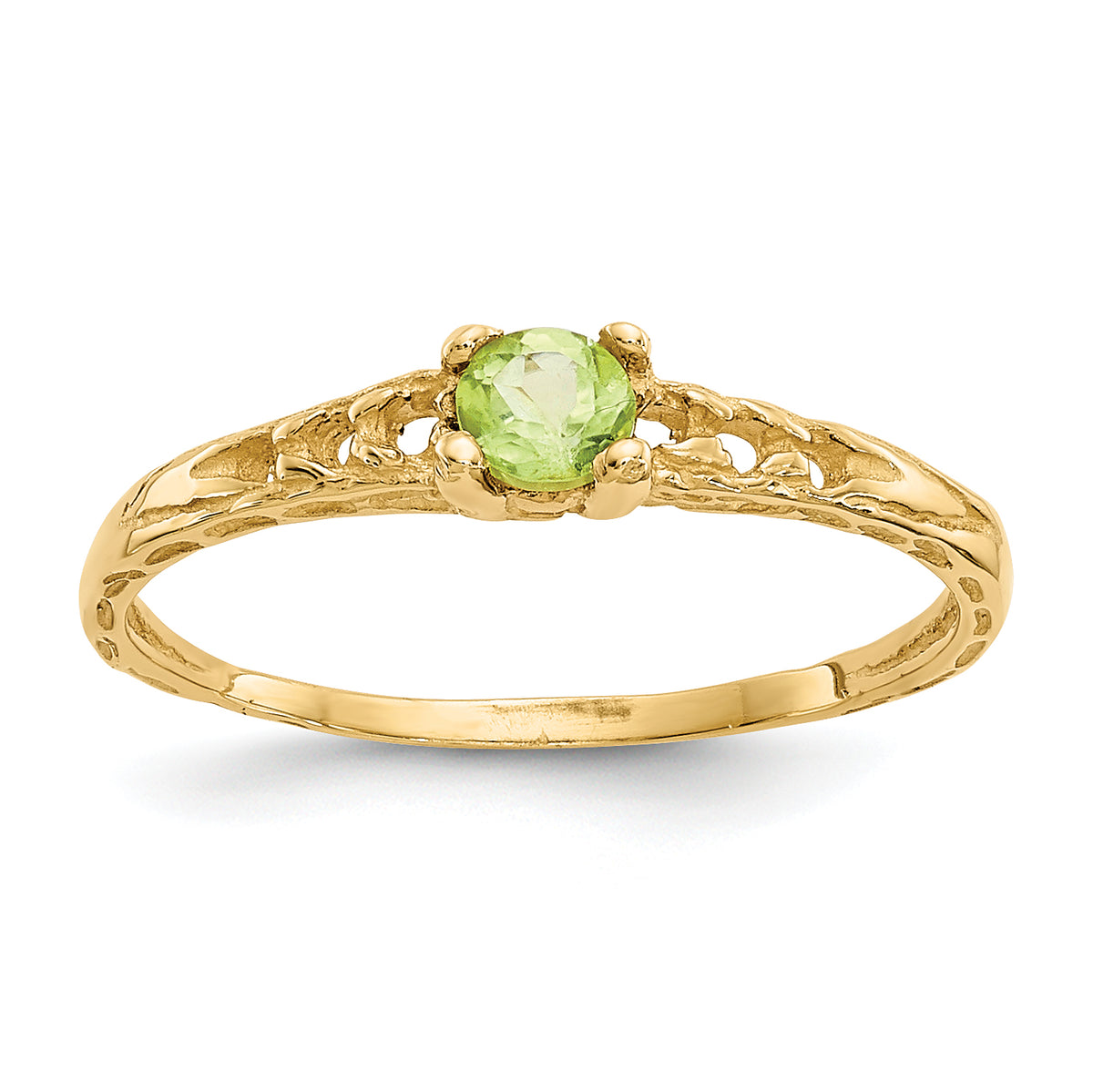 14k Madi K 3mm Peridot Birthstone Baby Ring