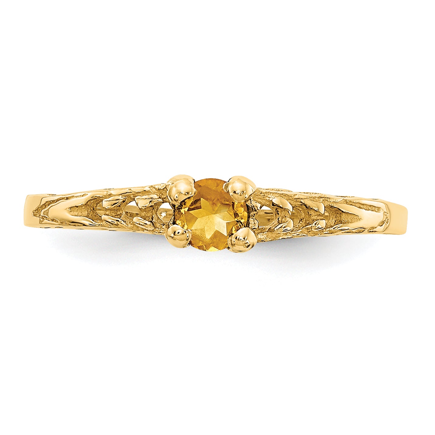 14k Madi K 3mm Citrine Birthstone Baby Ring