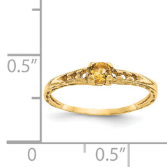 14k Madi K 3mm Citrine Birthstone Baby Ring