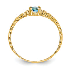 14k Madi K 3mm Blue Topaz Birthstone Baby Ring