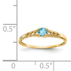 14k Madi K 3mm Blue Topaz Birthstone Baby Ring