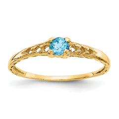 14k Madi K 3mm Blue Topaz Birthstone Baby Ring