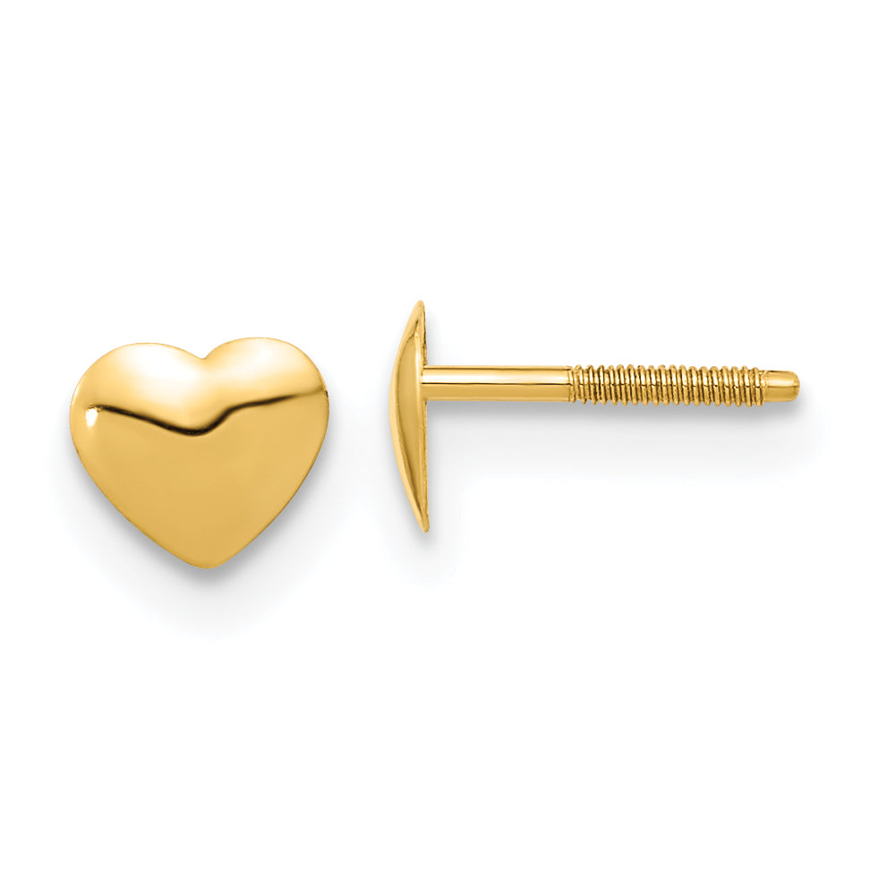 14k Madi K Heart Silicone Screwback Earrings