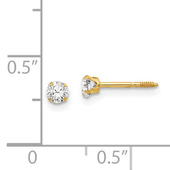 14k Madi K 3mm CZ Earrings