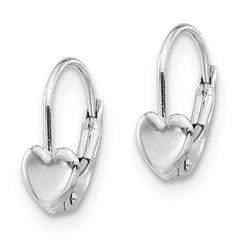 14k White Gold Madi K Heart Leverback Earrings