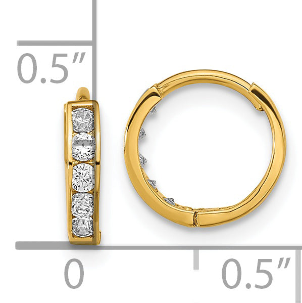 14k Madi K CZ Hinged Hoop Earrings