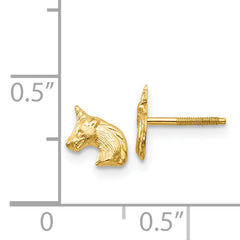 14K Gold Unicorn Post Earrings for Women, Polished and Nickel-Free