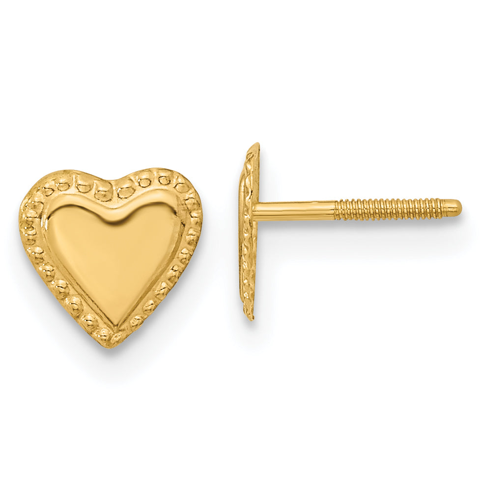 14k Madi K Heart Post Earrings