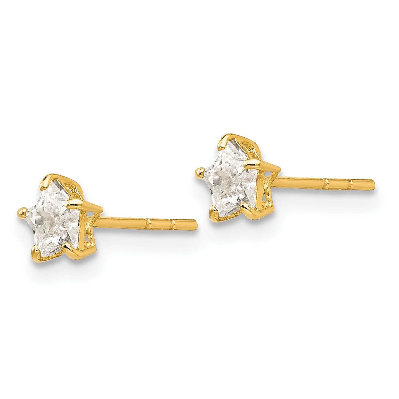 14k Madi K CZ 4mm Star Post Earrings