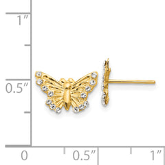 14k Madi K CZ Butterfly Post Earrings