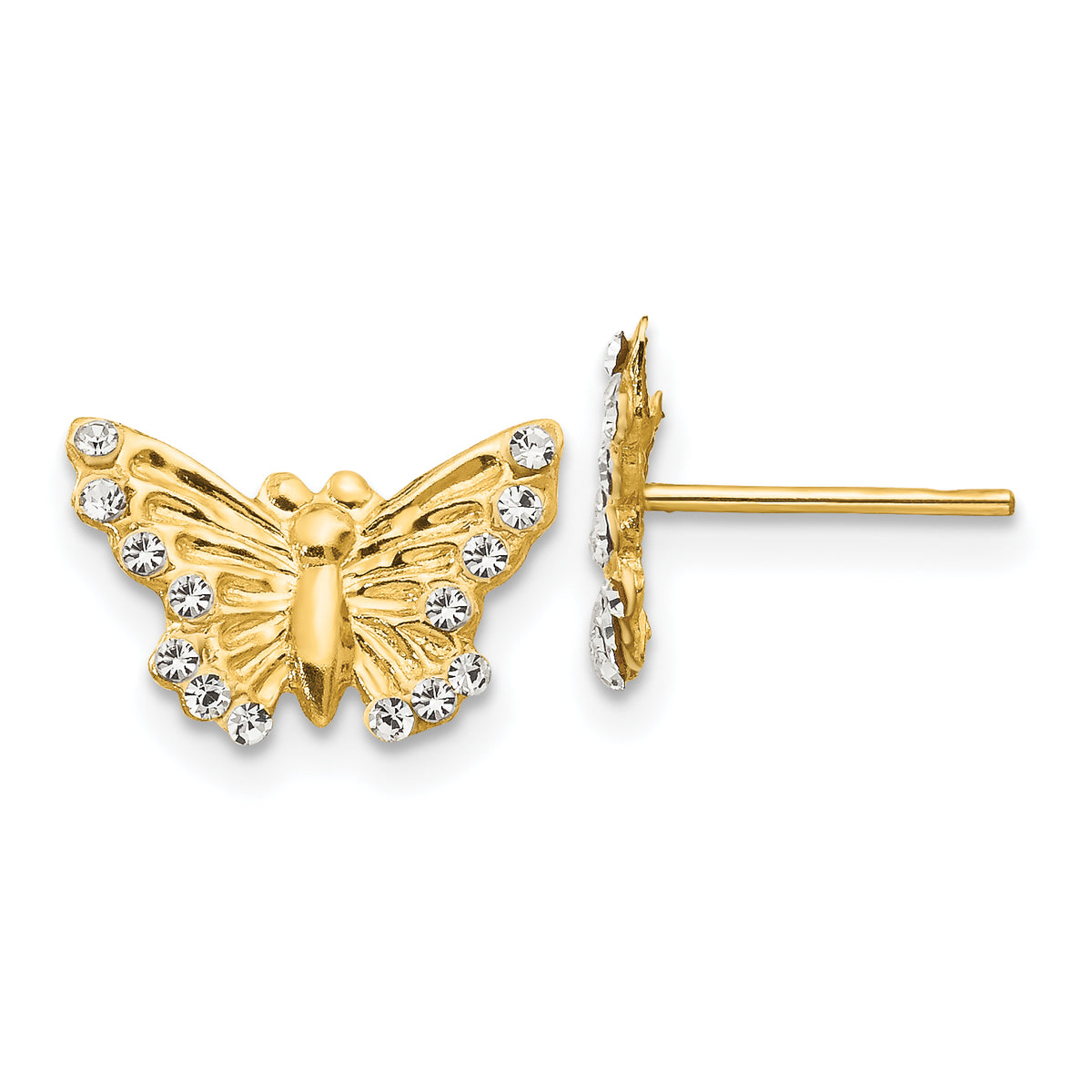 14k Madi K CZ Butterfly Post Earrings