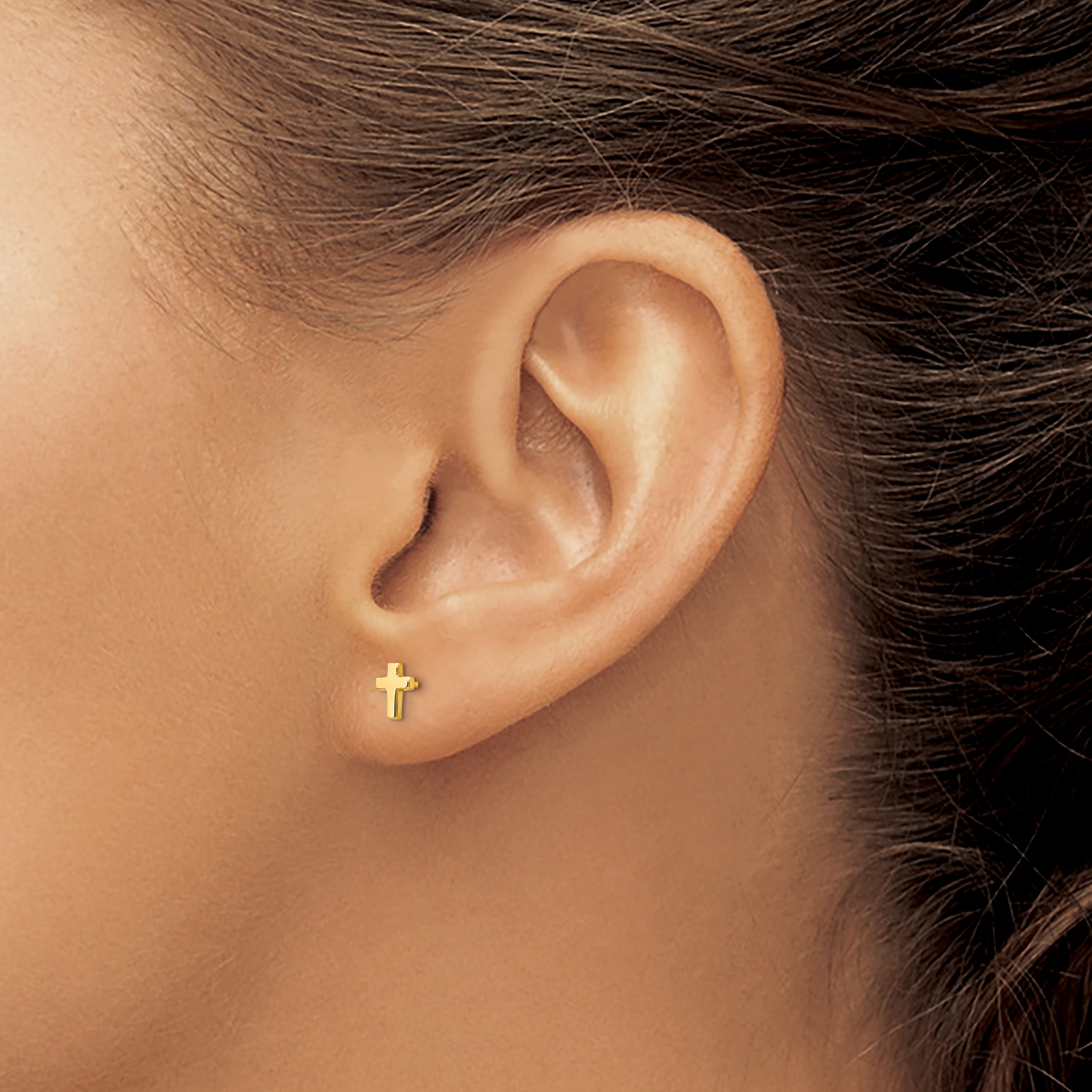 14k Madi K Children's Cross Post Earrings