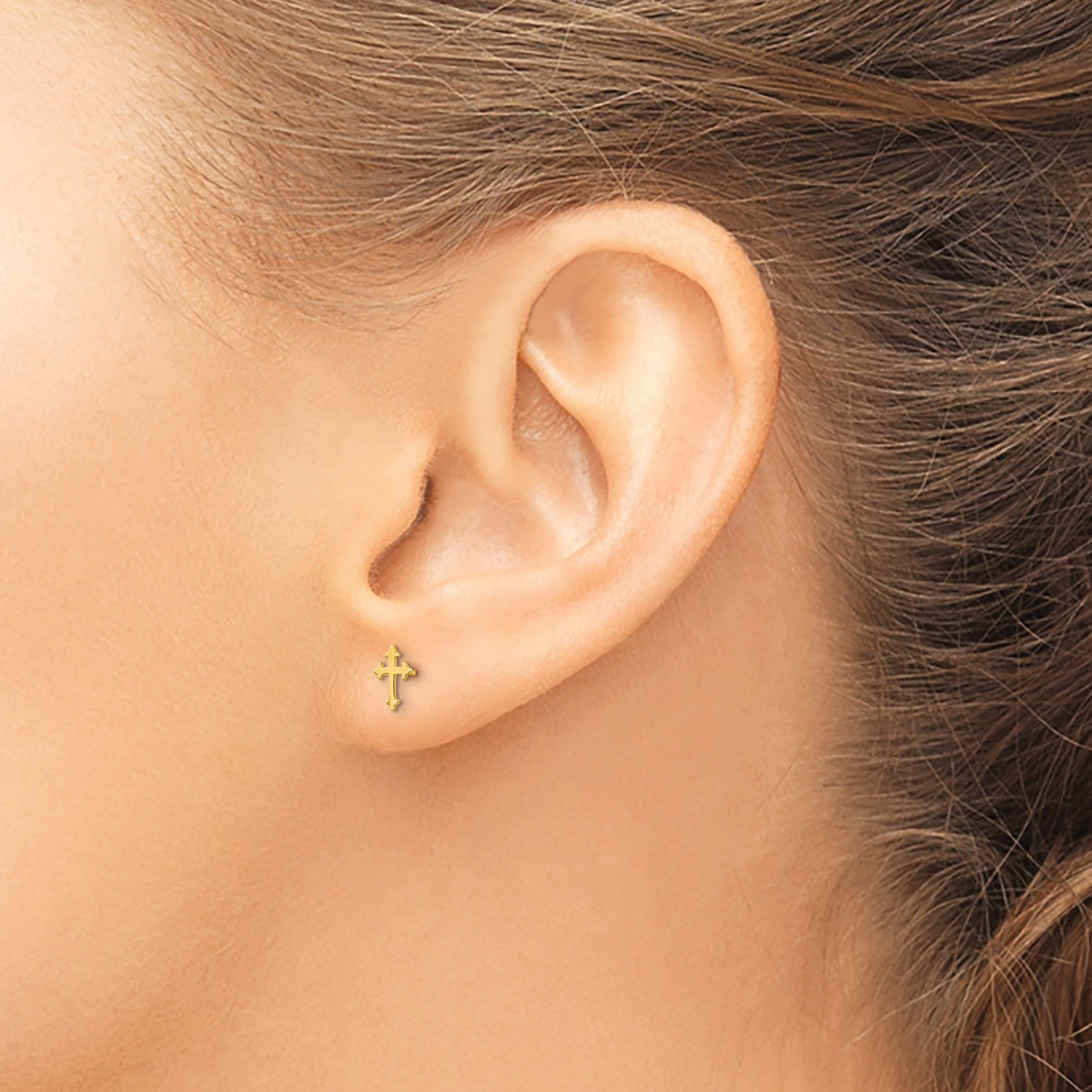 14k Madi K Children's Cross Post Earrings