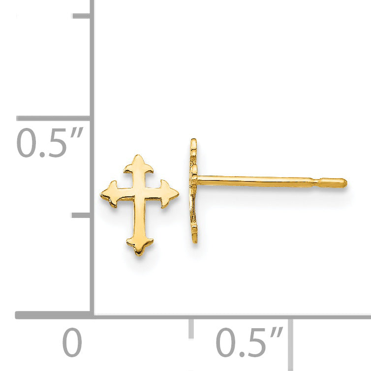 14k Madi K Children's Cross Post Earrings