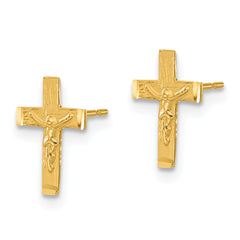 14k Madi K D/C Children's Crucifix Post Earrings