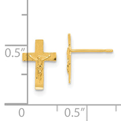 14k Madi K D/C Children's Crucifix Post Earrings