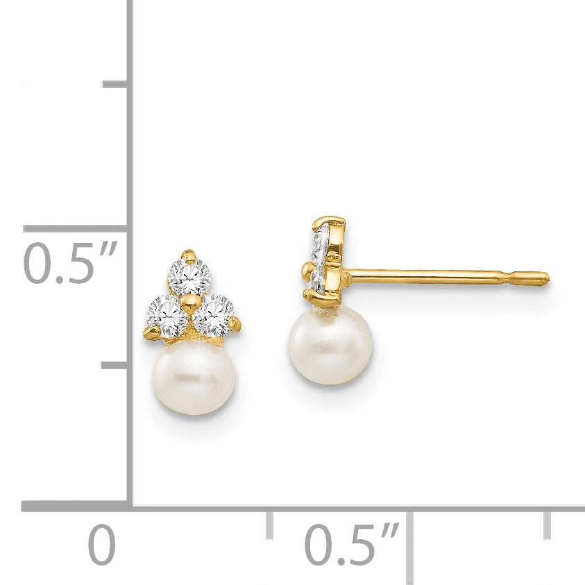 14k Madi K CZ and FW Cultured Pearl Post Earrings