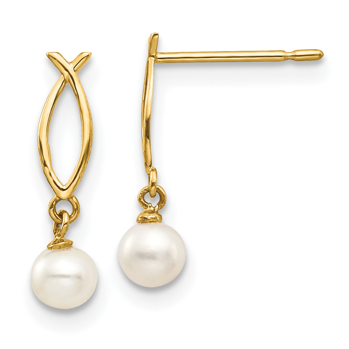 14k Madi K FW Cultured Pearl Children's Post Earrings