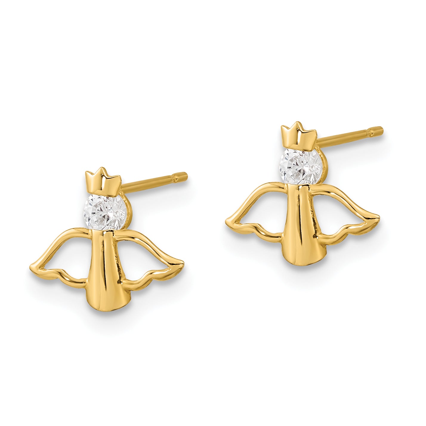 14k Madi K CZ Children's Angel Post Earrings