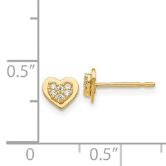 14k Madi K CZ Children's Heart Post Earrings