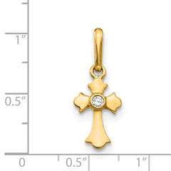 14k Madi K CZ Children's Cross Pendant