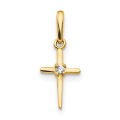 14k Madi K CZ Children's Cross Pendant