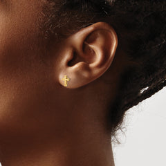 14k Madi K Satin & Polished Diamond-cut Cross Post Earrings