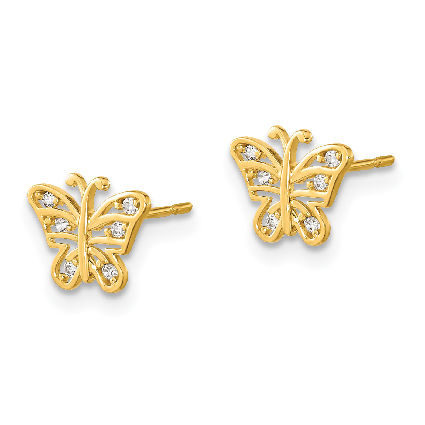 14k Madi K Kids CZ Butterfly Post Earrings