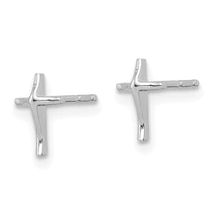 14k Madi K White Gold Cross Post Earrings