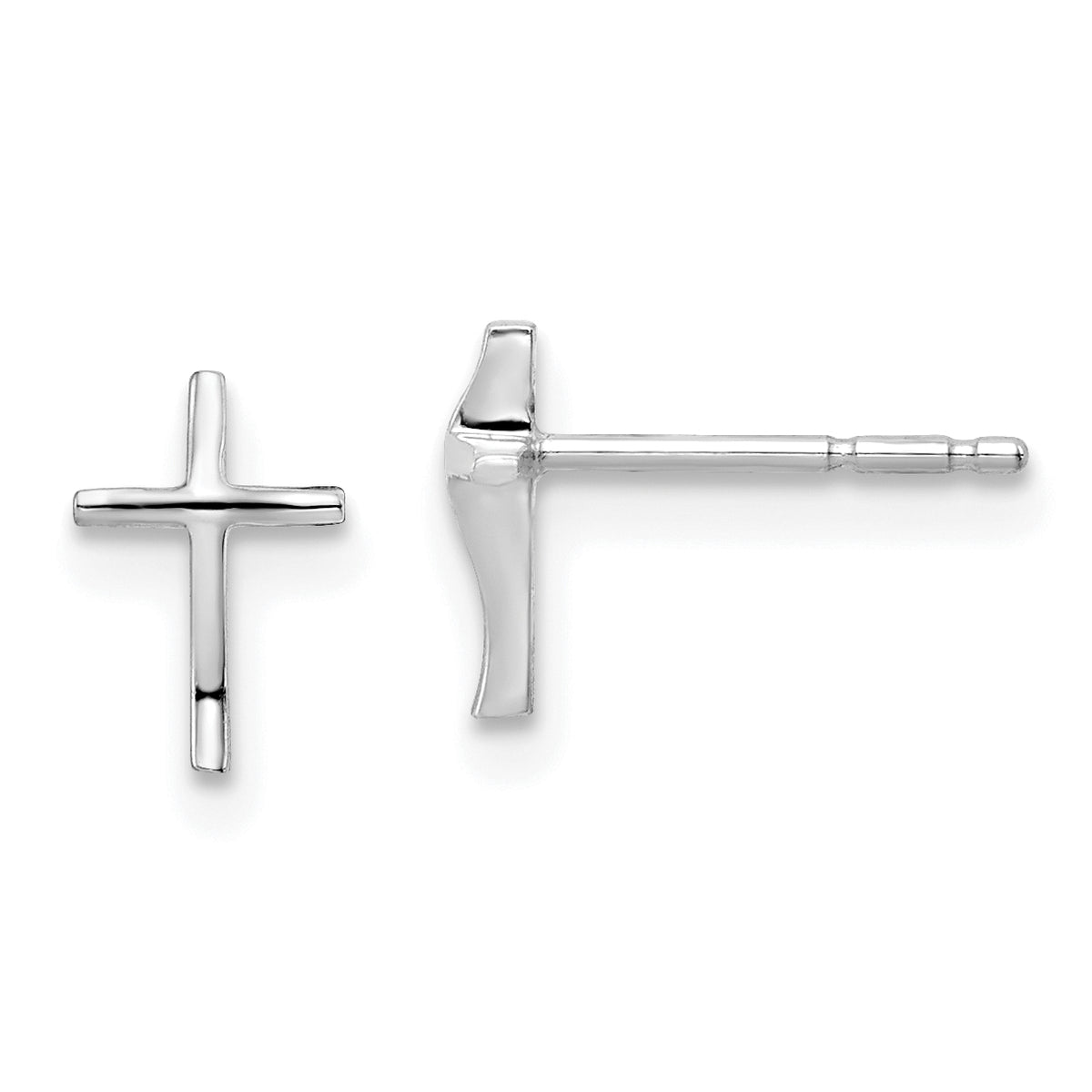 14k Madi K White Gold Cross Post Earrings