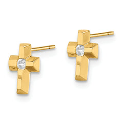 14k Madi K CZ Cross Post Earrings