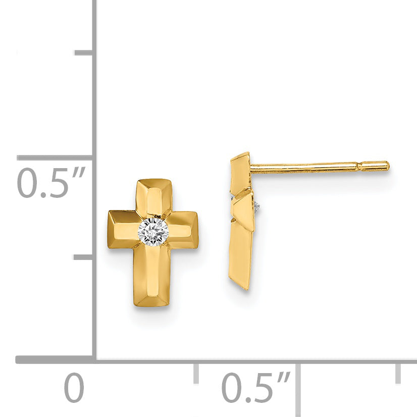 14k Madi K CZ Cross Post Earrings