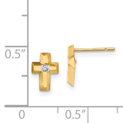 14k Madi K CZ Cross Post Earrings