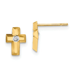 14k Madi K CZ Cross Post Earrings