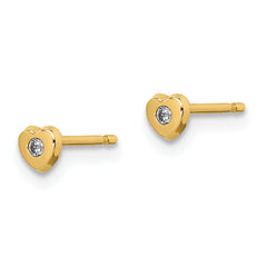 14k Madi K CZ Heart Post Earrings